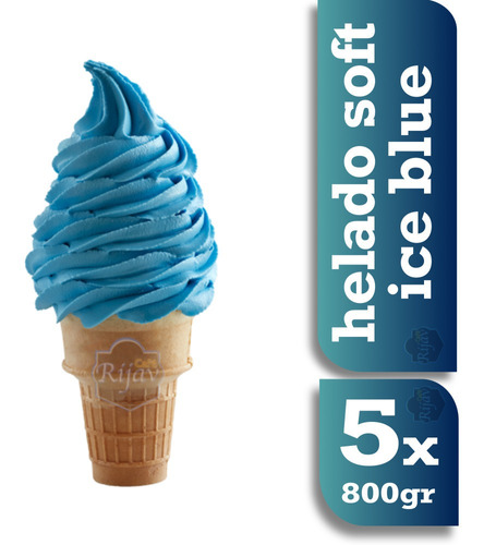 5 Bolsas De 800gr Helado Soft Azul - Ice Blue