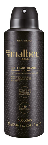 Malbec Gold Desodorante Aerosol Antitranspirante, 75g Fragrância 75