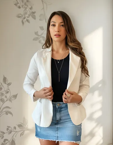 MLB 4681311064 Blazer Casaquinho Alfaiataria Social Feminino Acinturado JM