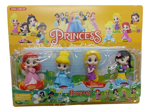 Set X4 Princesas Coleccionables Juguete Para Niñas