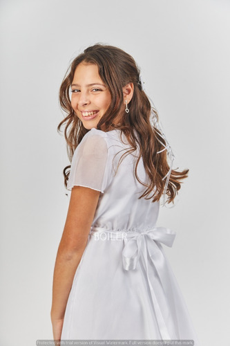 Imagen 8 de 10 de Vestido Nena Comunión Niña Con Mangas Cortejo Divino Fiesta