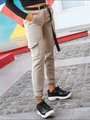 Jogging Babucha Pantal n Cargo De Frisa Mujer Shedyl 3182 2.303