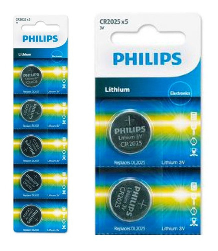 Microbateria Lithium Cr2025 Blister 5 Pcs Philips