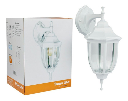 Farol A Pared San Juan E27 Sobreponer 25.8w Blanco Tecnolite