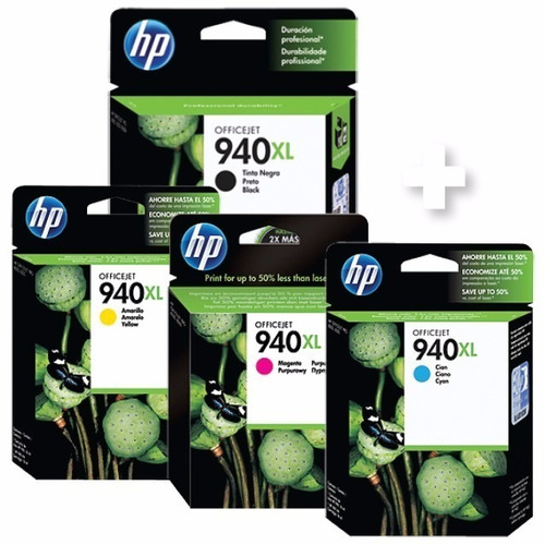 Combo Cartuchos Hp 940xl Negro + Colores 8000 8500