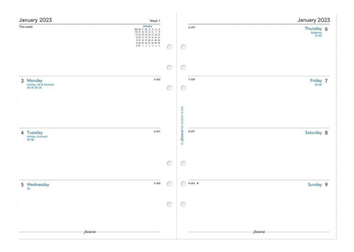 Filofax Semana A5 En Dos Pginas, Diario Ingls 2023