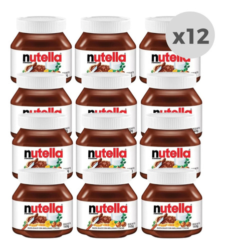 Nutella Ferrero 140g Pasta De Avellanas Y Cacao X 12