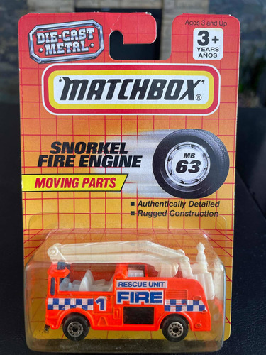 Matchbox Camión De Bomberos Snorkel Fire Engine Del Año 1993