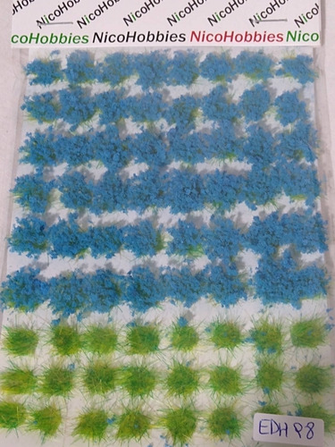 Imagen 2 de 5 de Nico Blister De Matas Y Flores Azules De 10 Mm H0 (pmf 01)