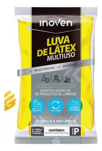 Luva Latex Amarela G Kit Com 10 - Inoven