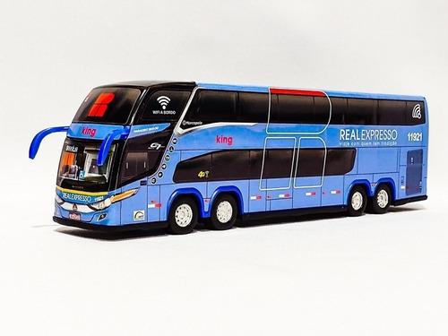 Miniatura Ônibus Real Expresso King G7 Dd 4 Eixos 30 Cm