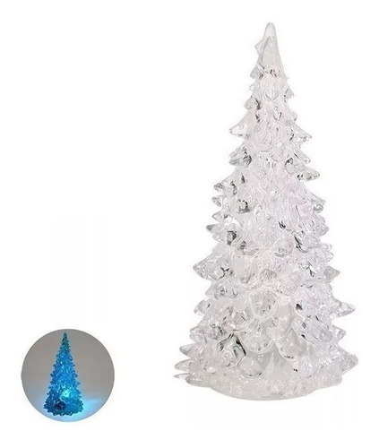 Árvore De Natal Acrílico Luz Piscante Decoração 22,2x9,2 Cm Cor Transparente