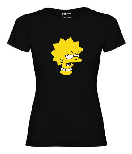 Polera Mujer Algodón Estampada Lisa Simpson