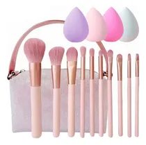 Comprar Set Maquillaje 10 Brochas Y Pinceles C\u002F Estuche + Esponjas