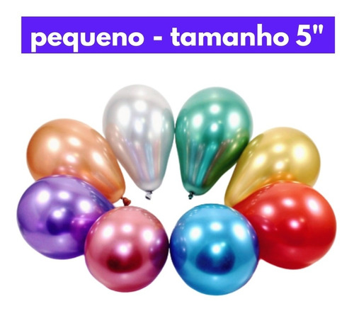 40 Unidades - Balão Cromado Para Bolo - Balloon Cake 