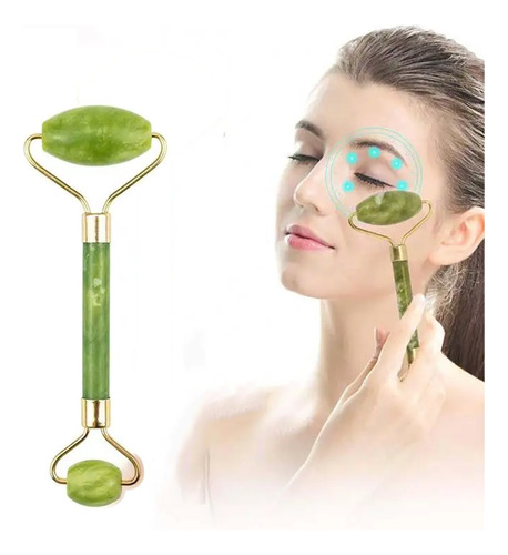 Jade Roller Rodillo Masaje Facial Antiarrgas Alta Calidad