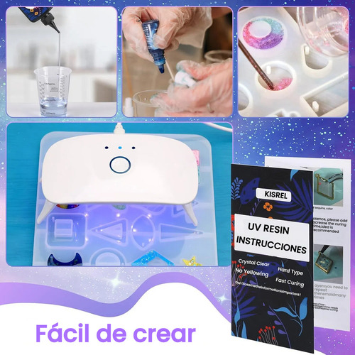 Kit De Resinas Uv Con Lámpara Para Hacer Joyas Diy Moldes Para Resina Moldes De Silicona Para Resina Kit De Manualidades