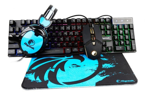 Combo Gamer 4 En 1 Teclado Auriculares Mouse Mousepad Razeak