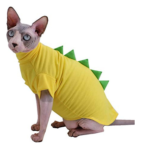 Dinosaur Design Sphynx Hairless Cat Clothes Cute Breath...