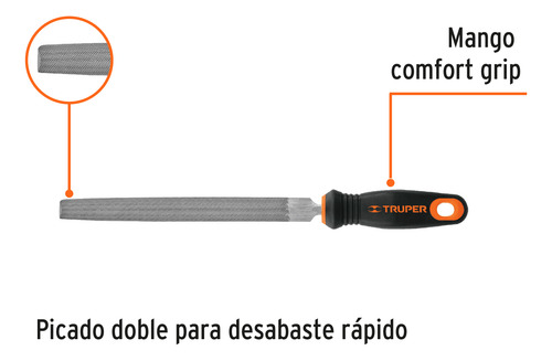 Lima De Media Caña, Bastarda, 8'', Truper 15318