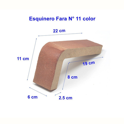 Imagen 2 de 7 de Esquineros Refractarios N°11 Fara 22 X 11 X 6 X 2.5 Cm