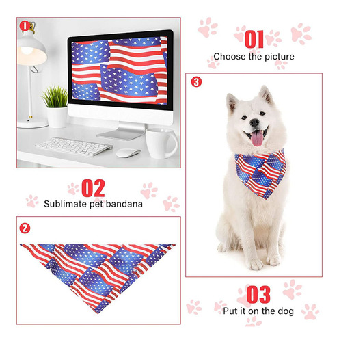Pañuelo Para Mascotas En Blanco Por Sublimación, 60 Unidades