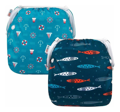 Alva Baby Swim Diapers 2pcs Un Tamaño Reutilizable Lavable Y