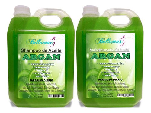 Bidon Shampoo + Enjuague De Argan - 5 Litros Cada