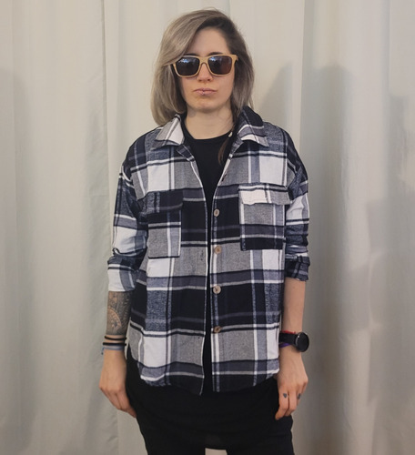 Camisaco Largo Leñadoras Cuadrillé - Mujer