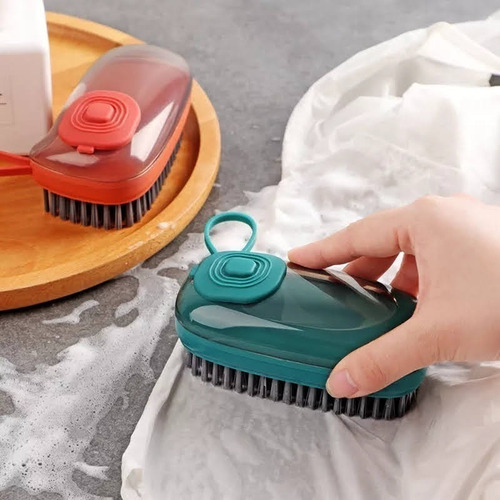 Imagen 4 de 9 de Cepillo Dispensador Jabon 3 En 1 Para Limpieza Cocina Baño