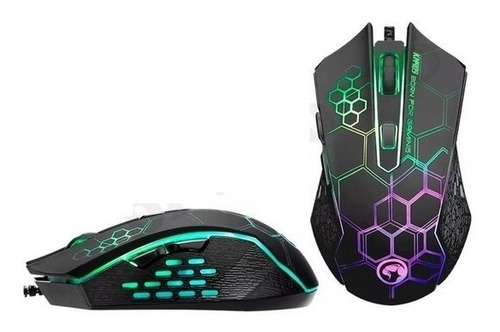 Kit de teclado y mouse gamer Marvo KM409 de color negro