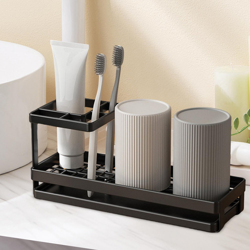 Soporte Elegante Para Cepillos De Dientes En Baño