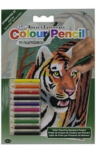 Mini Lápiz De Color Por Número Kit 5 X7 Jungle Tiger