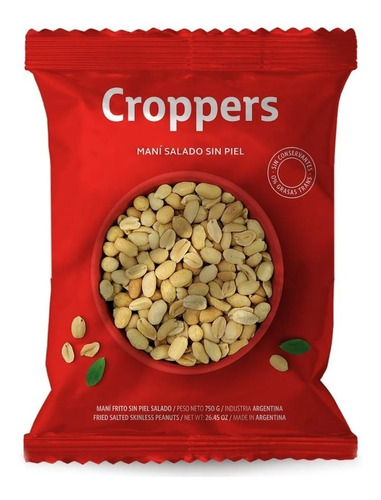 Maní Frito Croppers Premium Sin Piel Salado 750 - Ideal Keto