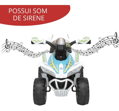 Mini Quadriciclo Moto Elétrica Infantil Importway Policia