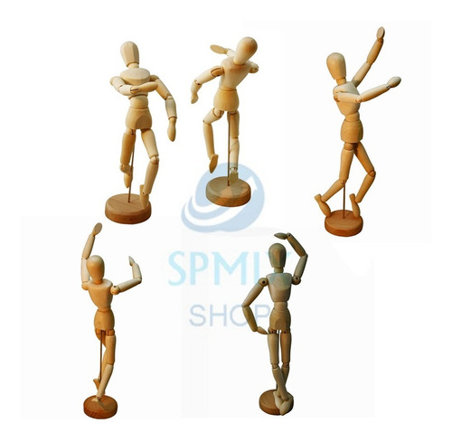 Boneco Articulado Madeira Desenho Manequim 20 Cm Modelo