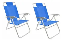 Comprar Combo 2 Reposeras Silla Alta Playa Aluminio 5 Pos Coversol