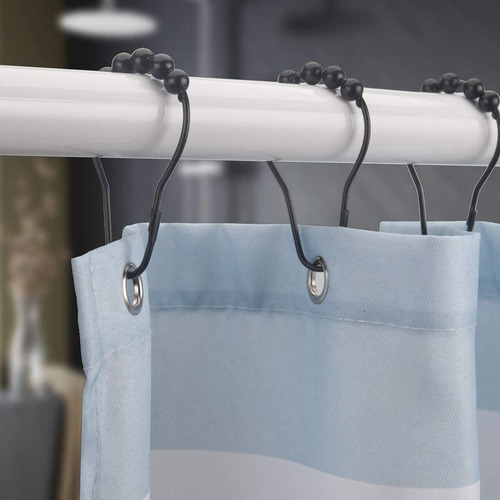 Ganchos De Acero Pack 12un Para Cortina De Baño De Diseño