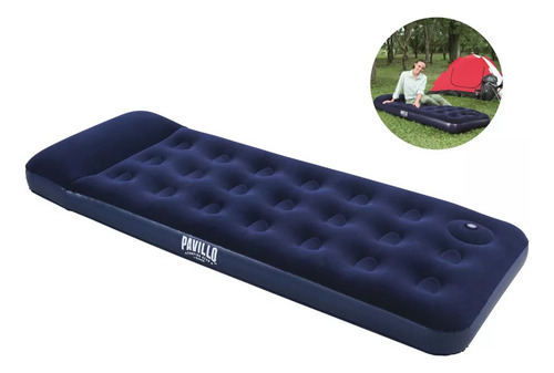 Colchon Inflable 1 Plaza 185x76x28 - Inflador Incorporado!! Color Azul