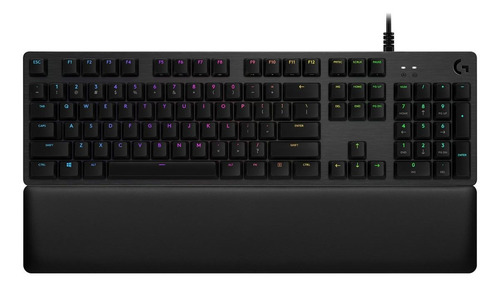 Imagen 1 de 2 de Teclado gamer Logitech Serie G G513 QWERTY Romer-G Tactile inglés US color carbón con luz RGB