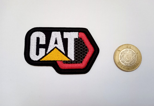 Caterpillar Escudo Bordado Termoadhesivo 7x5 Cm Negro Caterpillar Hexágono
