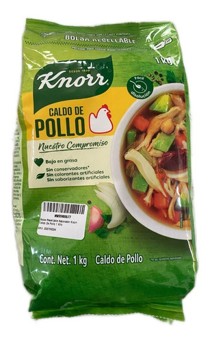 Caldo De Pollo Knorr De 1 Kg Bolsa Resellable Bajo En Grasa