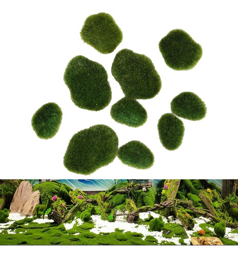 10 Piezas De Rocas De Artificiales, Bolas De Verde De