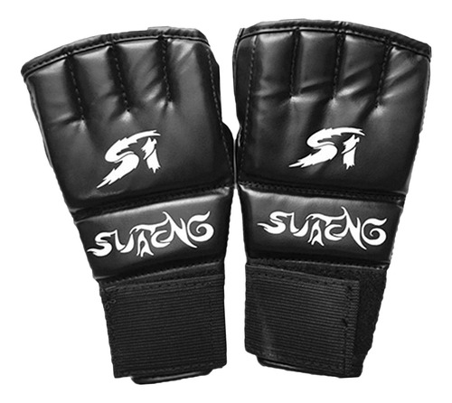 2 Guantes De Boxeo Mma De Medio Con Para Niños Negro