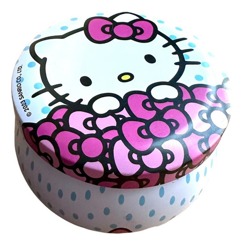 Mini Contenedor Lata Metálico Redondo Hello Kitty Sanrio