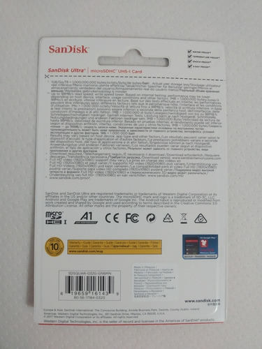 Micro Sd Sandisk 32gb Clase 10 98mbs Original Garantia 1 Año