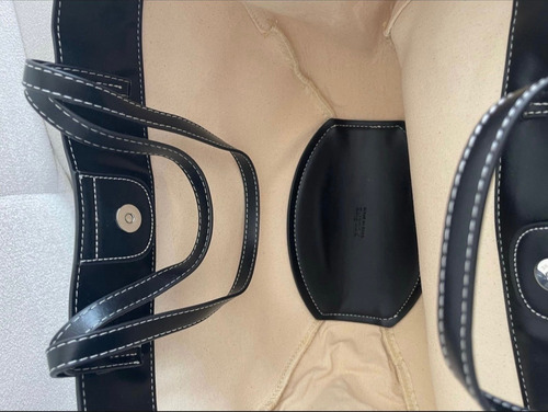Bolso Poléne París Cyme Black Canvas Negro Lisa Oro Negro