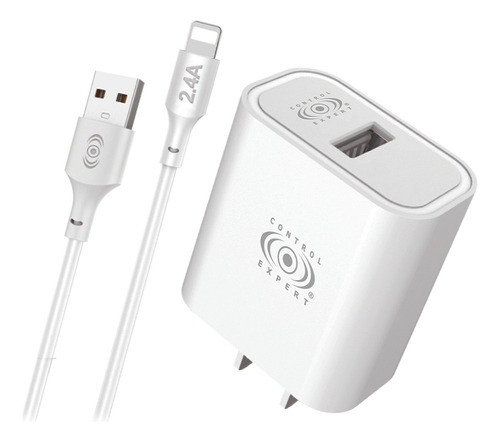 Cargador Control Expert Compatible Con Entrada iPhone A Usb Color Blanco