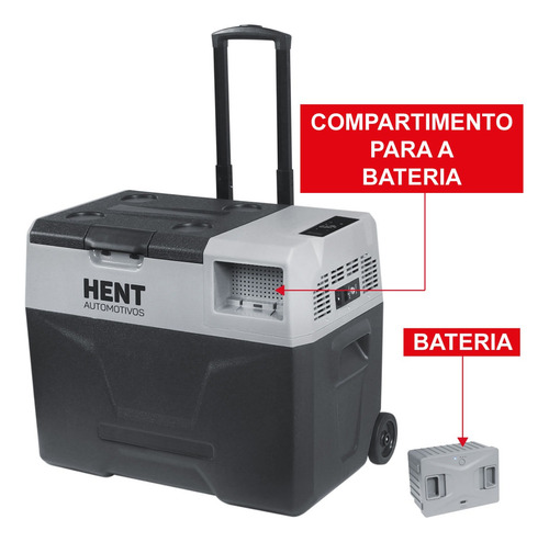 Geladeira Portátil 40l Com Bateria Recarregável E Rodas