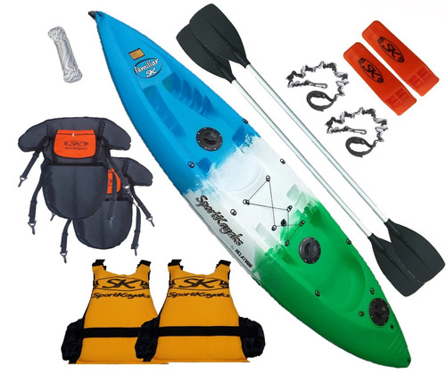 Kayak Doble Triple Sportkayaks  Full E. Familiar Rba Outdoor